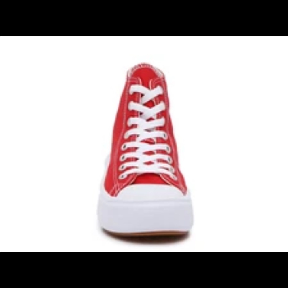 Women’s Converse Platform Chuck Taylor All Star Move Red White Shoes - Picture 2 of 7